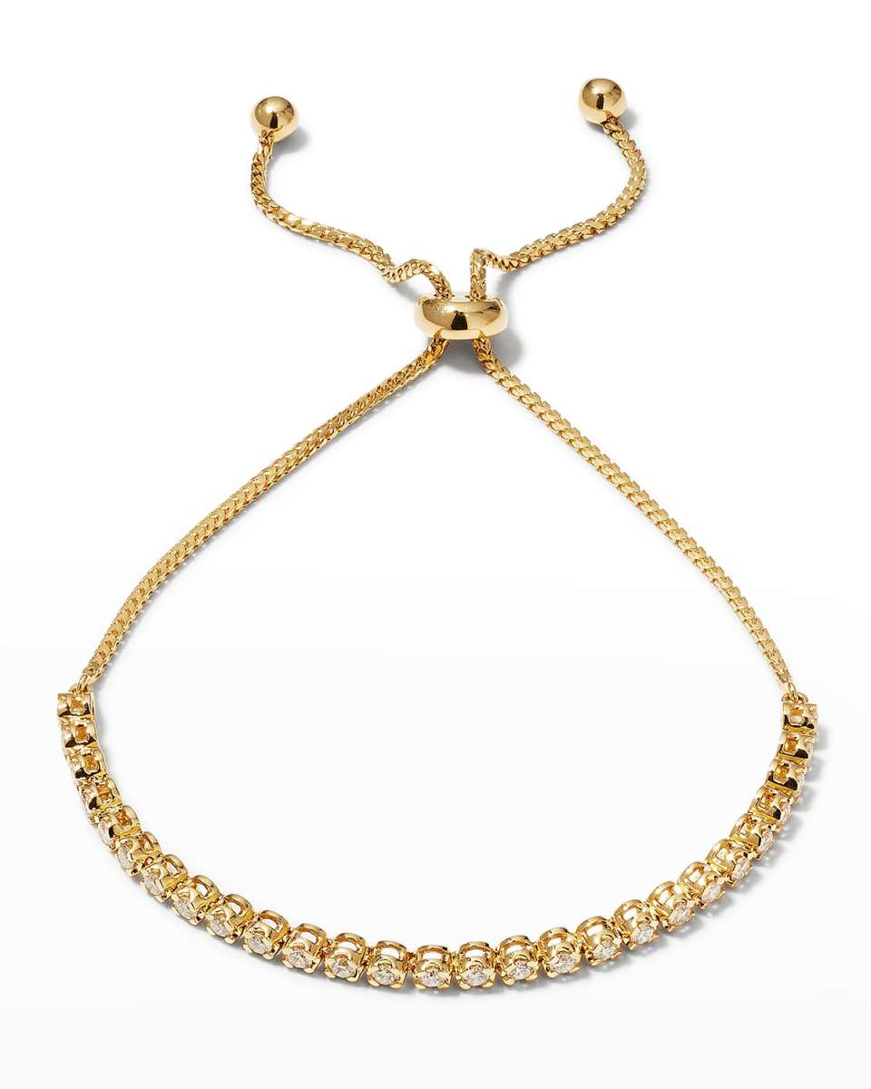 18k Yellow Gold Bolo Bracelet w/ Diamonds